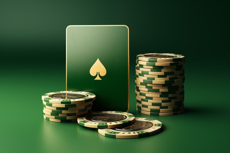 Dealer profesional mengelola permainan kartu live casino dengan antarmuka modern